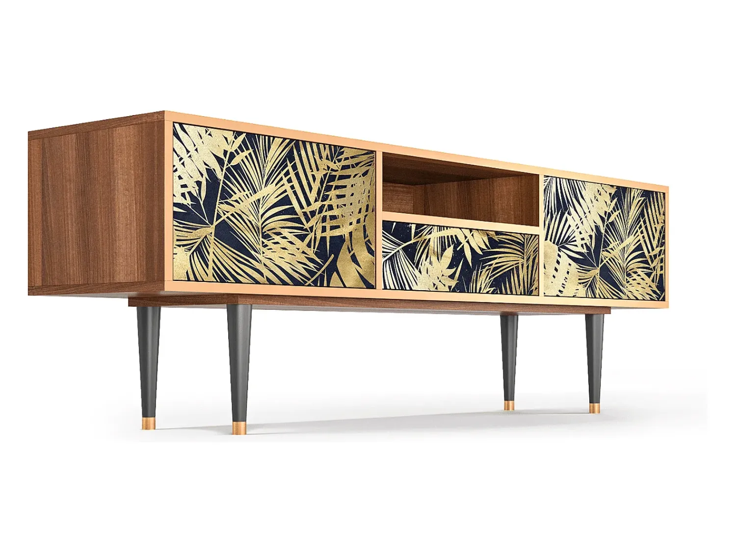 Móvel De Tv| Mueble de TV - 170х59х41 cm - T6 - Jungle Vibes, Nogueira Castanho