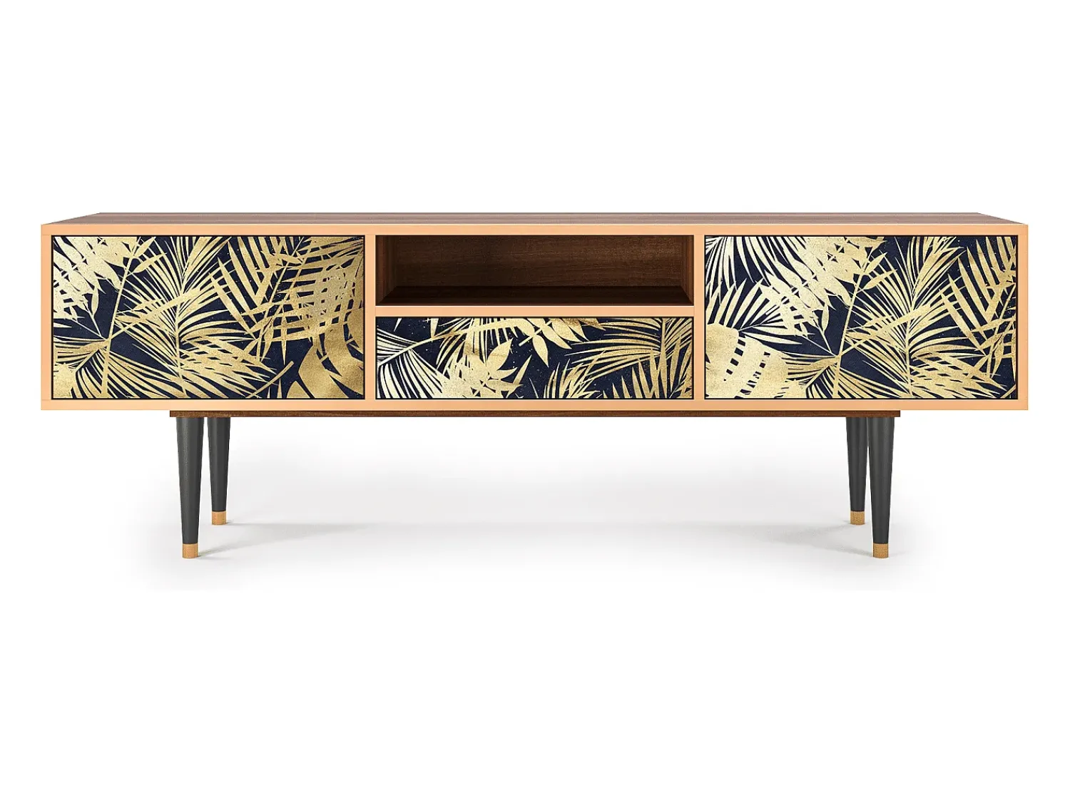 Móvel De Tv| Mueble de TV - 170х59х41 cm - T6 - Jungle Vibes, Nogueira Castanho