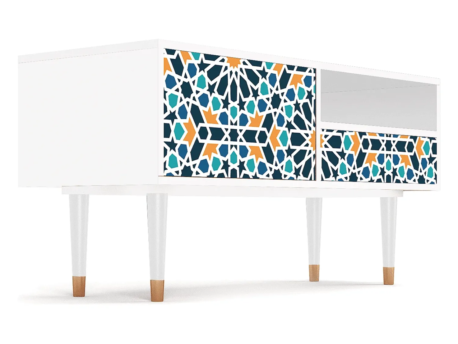 Mueble de TV - 115х59х48 cm - T3 - Kaleidoscope, Branco^ Móvel De Tv