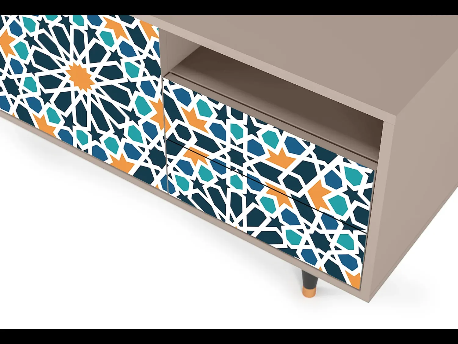 Móvel De Tv* Mueble de TV - 125х56х41 cm - T7 - Kaleidoscope, Latte Bege