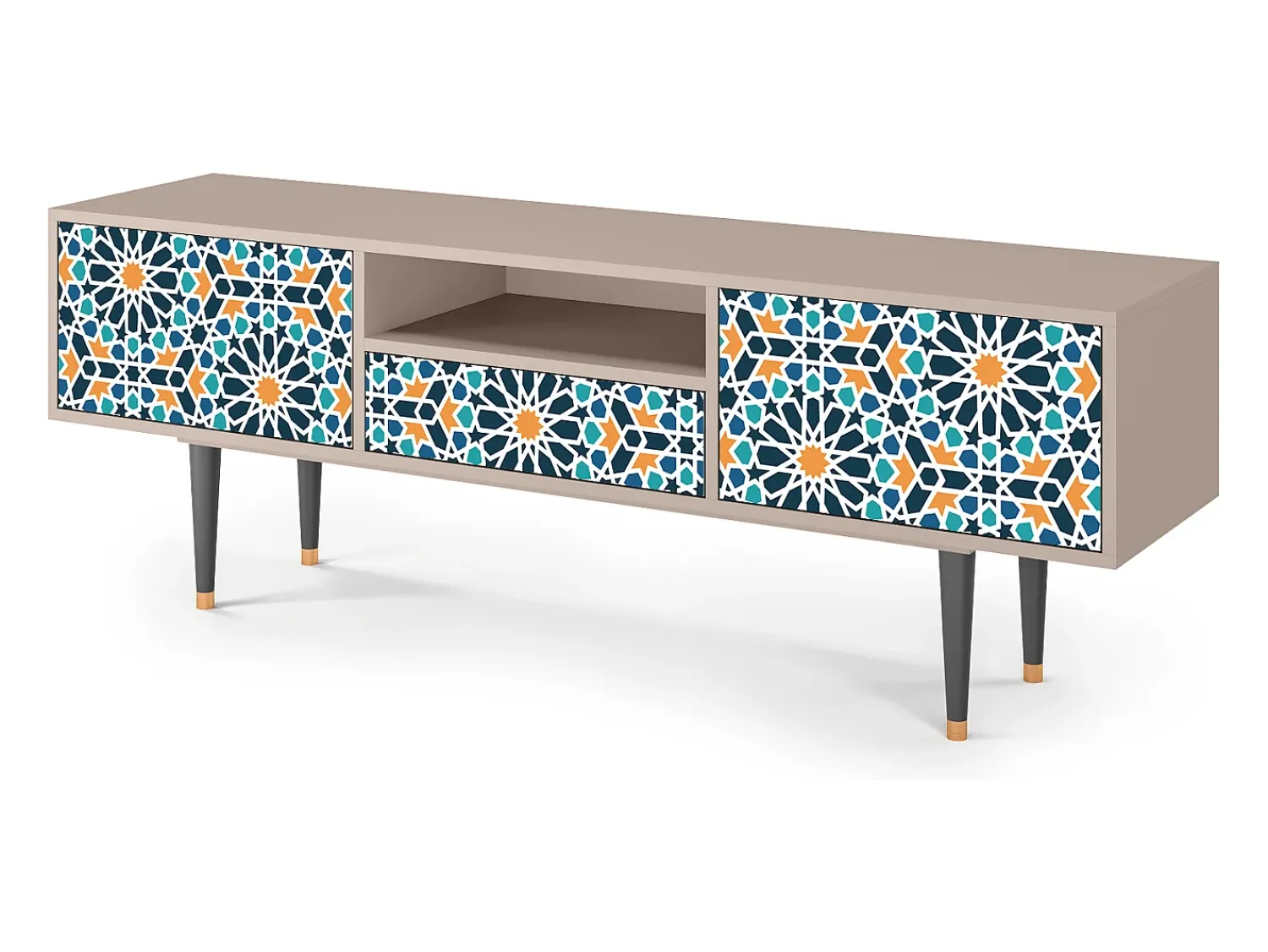 Móvel De Tv* Mueble de TV - 170х59х41 cm - T6 - Kaleidoscope, Areia Bege