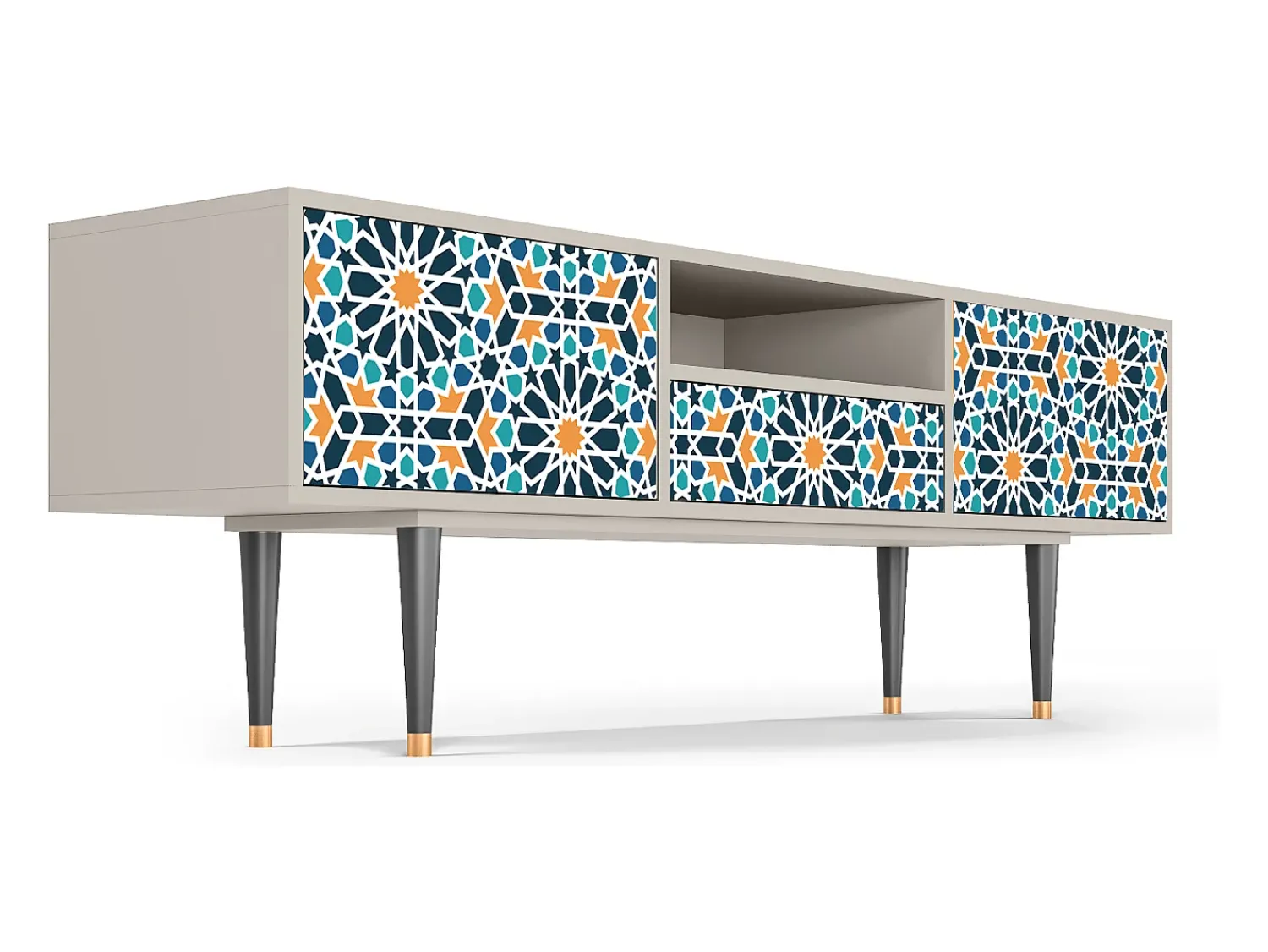 Móvel De Tv* Mueble de TV - 170х59х41 cm - T6 - Kaleidoscope, Areia Bege