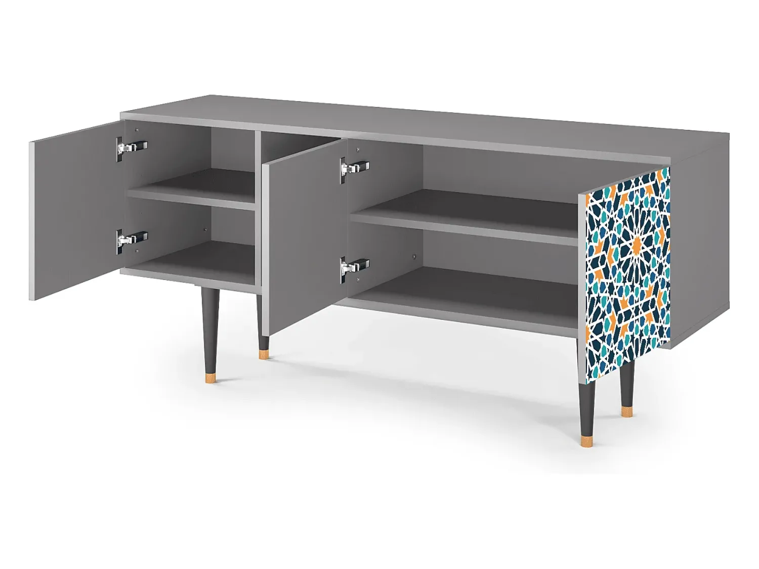 Móvel De Tv| Mueble de TV - 150х69х41 cm - T5 - Kaleidoscope, Cinza Cinzento