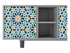 Móvel De Tv| Mueble de TV - 150х69х41 cm - T5 - Kaleidoscope, Cinza Cinzento