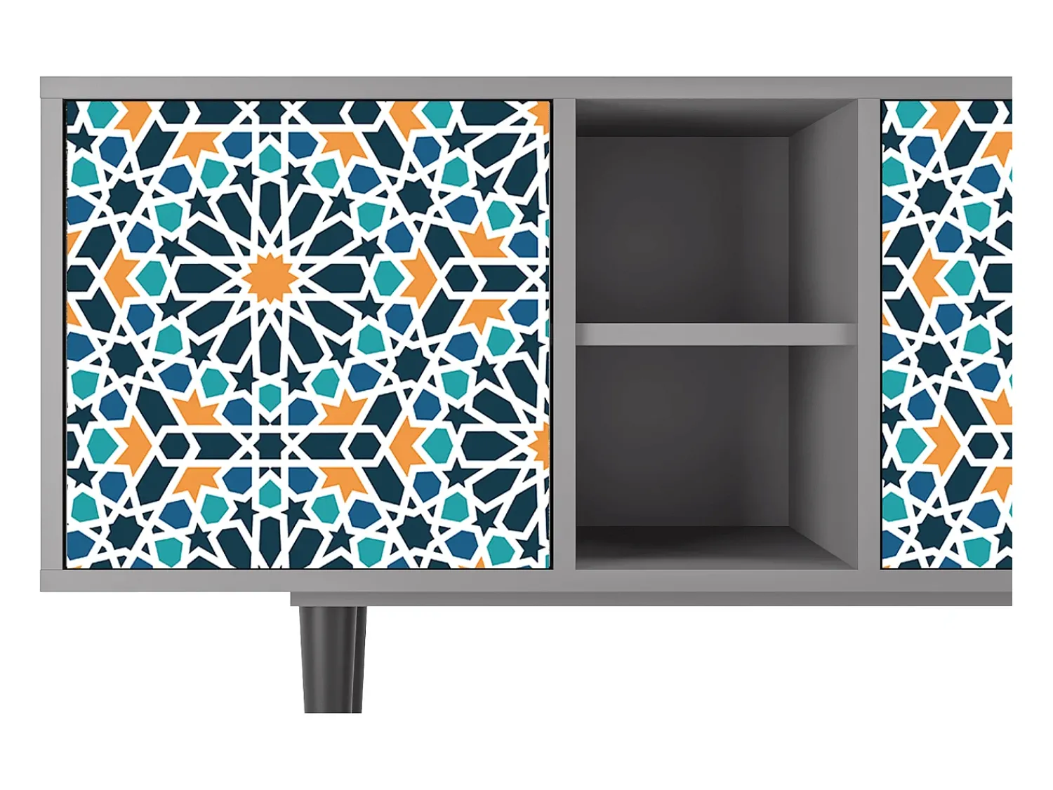Móvel De Tv| Mueble de TV - 150х69х41 cm - T5 - Kaleidoscope, Cinza Cinzento