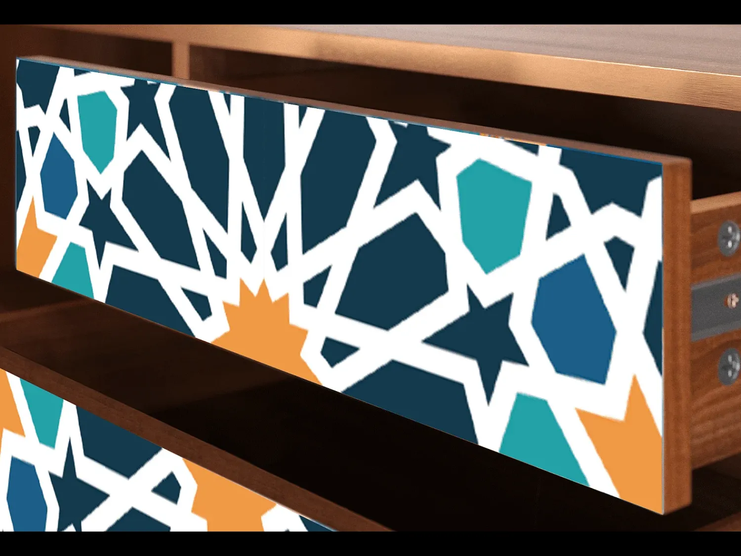 Móvel De Tv| Mueble de TV - 170х59х48 cm - T4 - Kaleidoscope, Nogueira Castanho