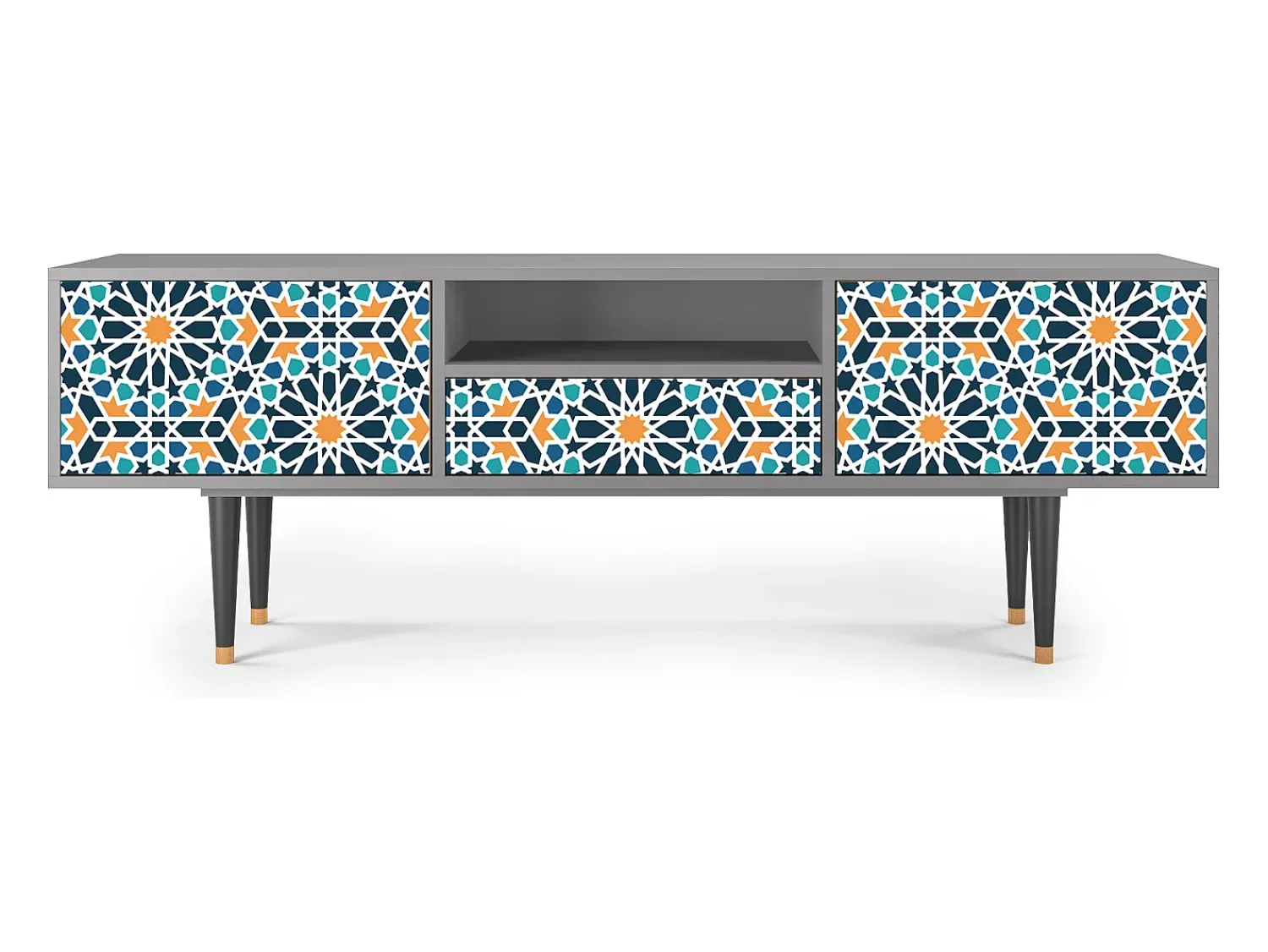 Móvel De Tv| Mueble de TV - 170х59х41 cm - T6 - Kaleidoscope, Cinza Cinzento