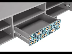 Móvel De Tv| Mueble de TV - 170х59х41 cm - T6 - Kaleidoscope, Cinza Cinzento
