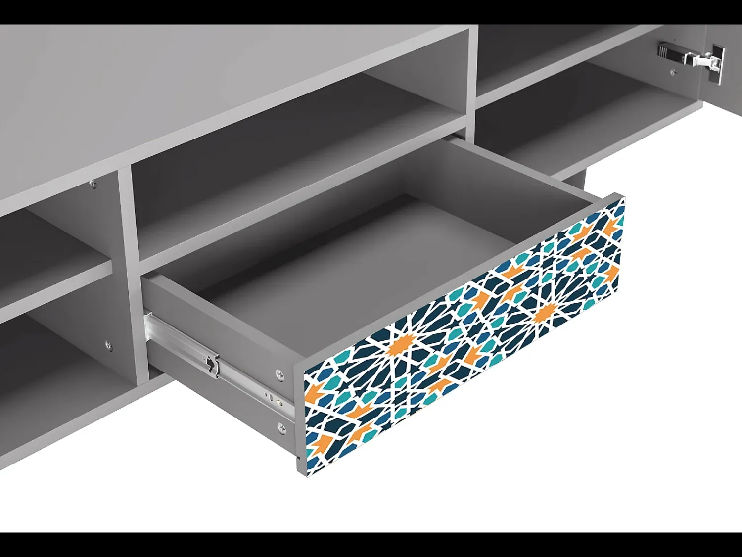 Móvel De Tv| Mueble de TV - 170х59х41 cm - T6 - Kaleidoscope, Cinza Cinzento