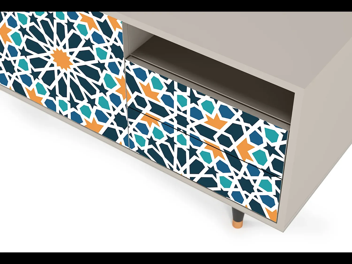 New Mueble de TV - 125х56х41 cm - T7 - Kaleidoscope, Areia Bege