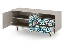 New Mueble de TV - 125х56х41 cm - T7 - Kaleidoscope, Areia Bege