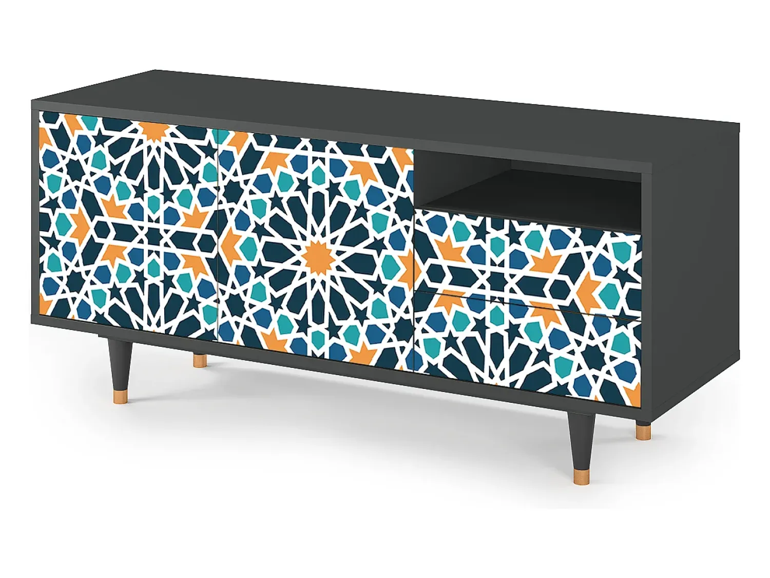 Móvel De Tv* Mueble de TV - 125х56х41 cm - T7 - Kaleidoscope, Antracite Cinza antracite