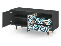 Móvel De Tv* Mueble de TV - 125х56х41 cm - T7 - Kaleidoscope, Antracite Cinza antracite