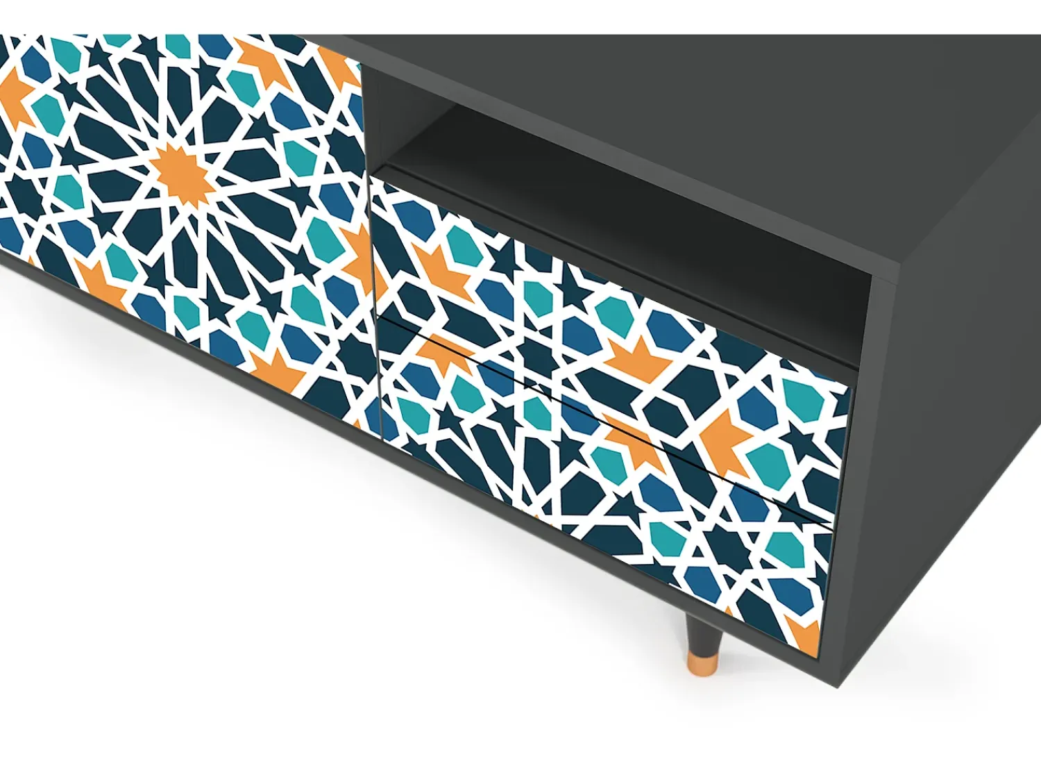 Móvel De Tv* Mueble de TV - 125х56х41 cm - T7 - Kaleidoscope, Antracite Cinza antracite