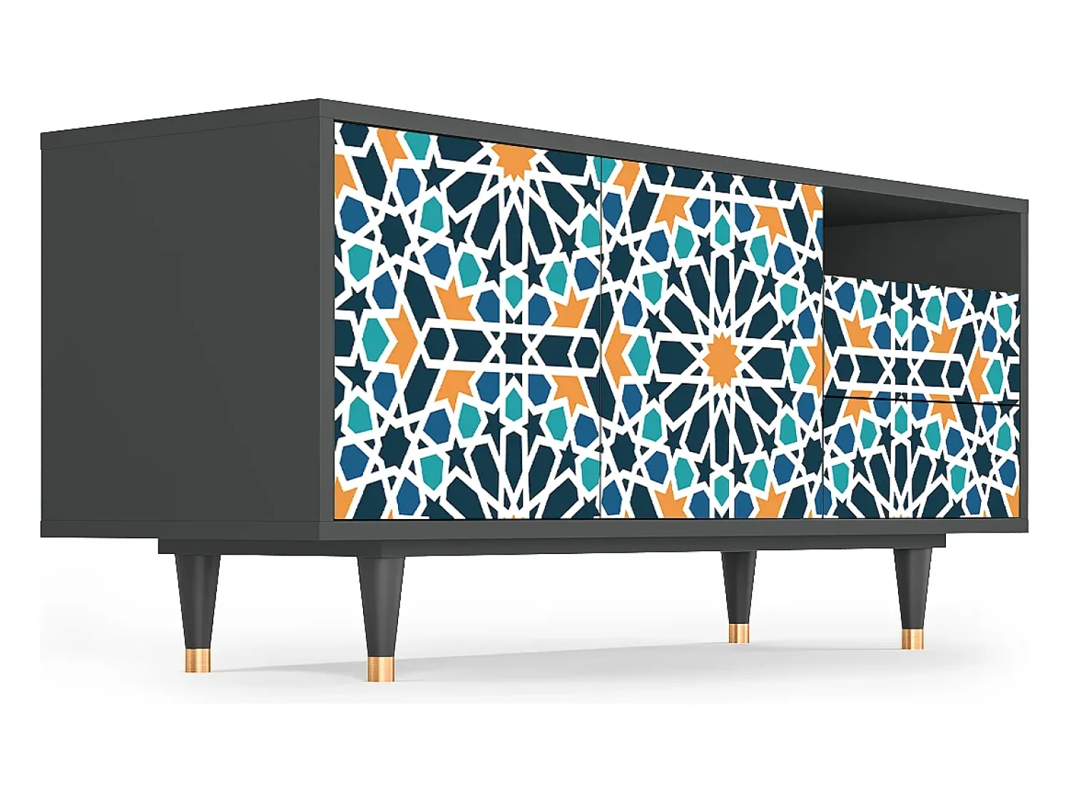Móvel De Tv* Mueble de TV - 125х56х41 cm - T7 - Kaleidoscope, Antracite Cinza antracite
