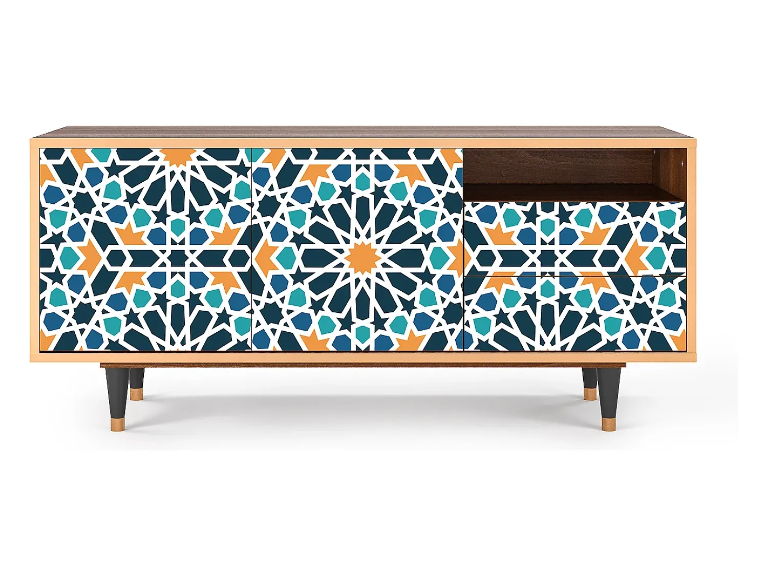 Mueble de TV - 125х56х41 cm - T7 - Kaleidoscope, Nogueira^ Móvel De Tv