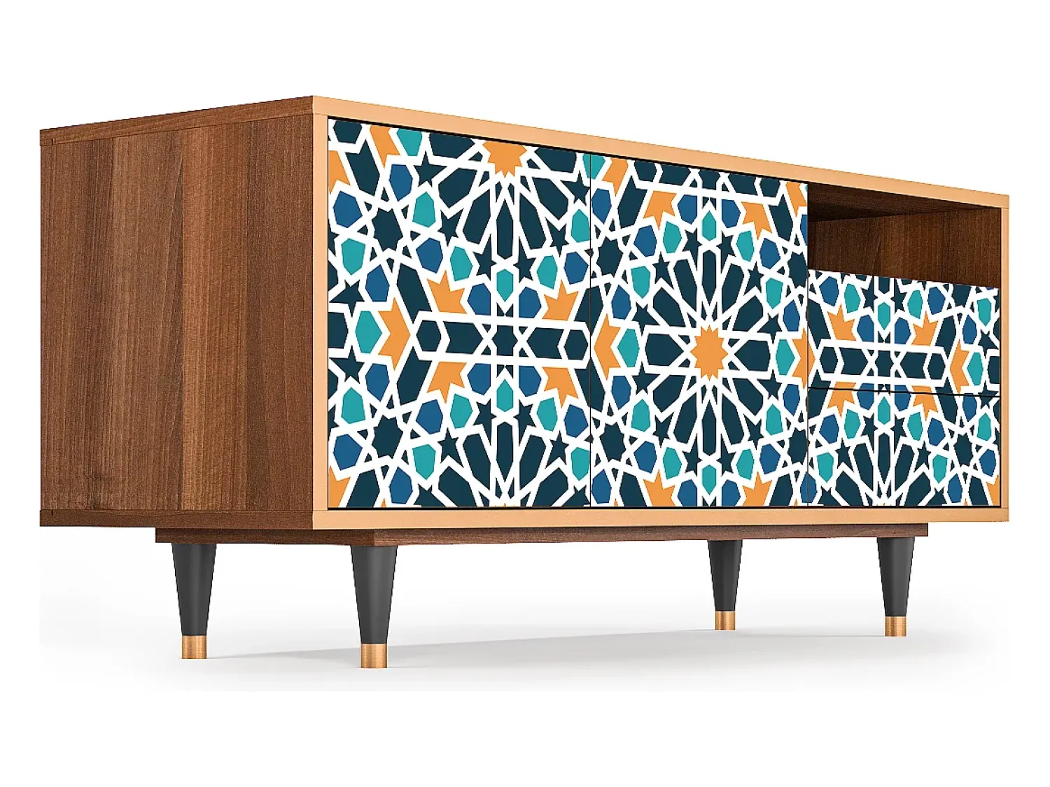 Mueble de TV - 125х56х41 cm - T7 - Kaleidoscope, Nogueira^ Móvel De Tv