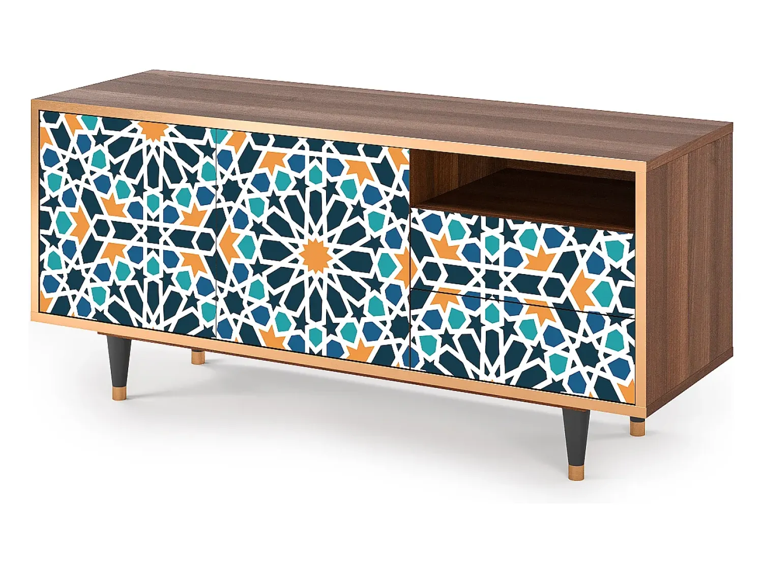 Mueble de TV - 125х56х41 cm - T7 - Kaleidoscope, Nogueira^ Móvel De Tv