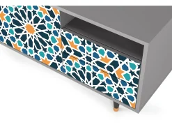 Móvel De Tv| Mueble de TV - 125х56х41 cm - T7 - Kaleidoscope, Cinza Cinzento