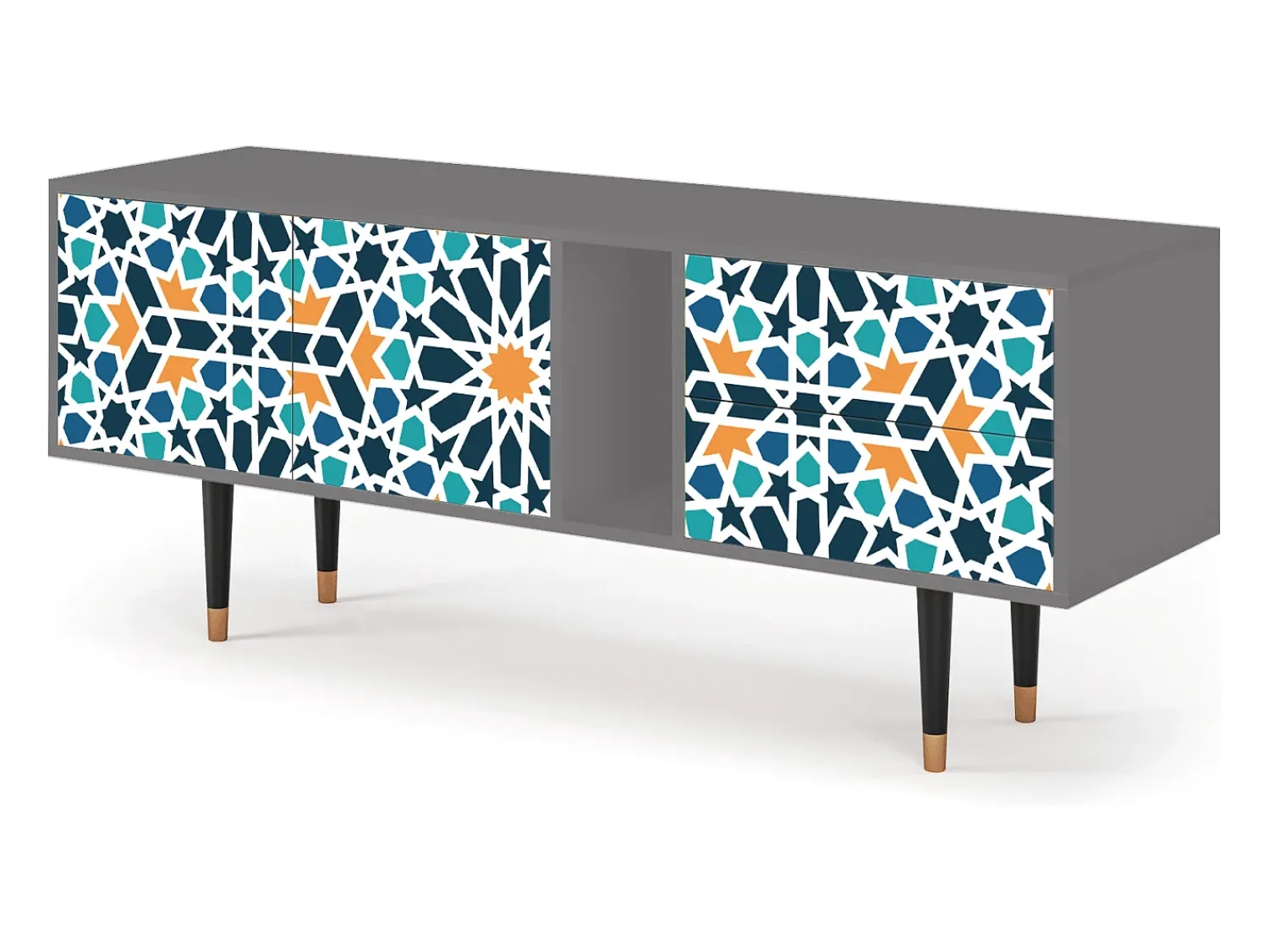 Discount Mueble de TV - 170х69х48 cm - T1 - Kaleidoscope, Cinza Cinzento