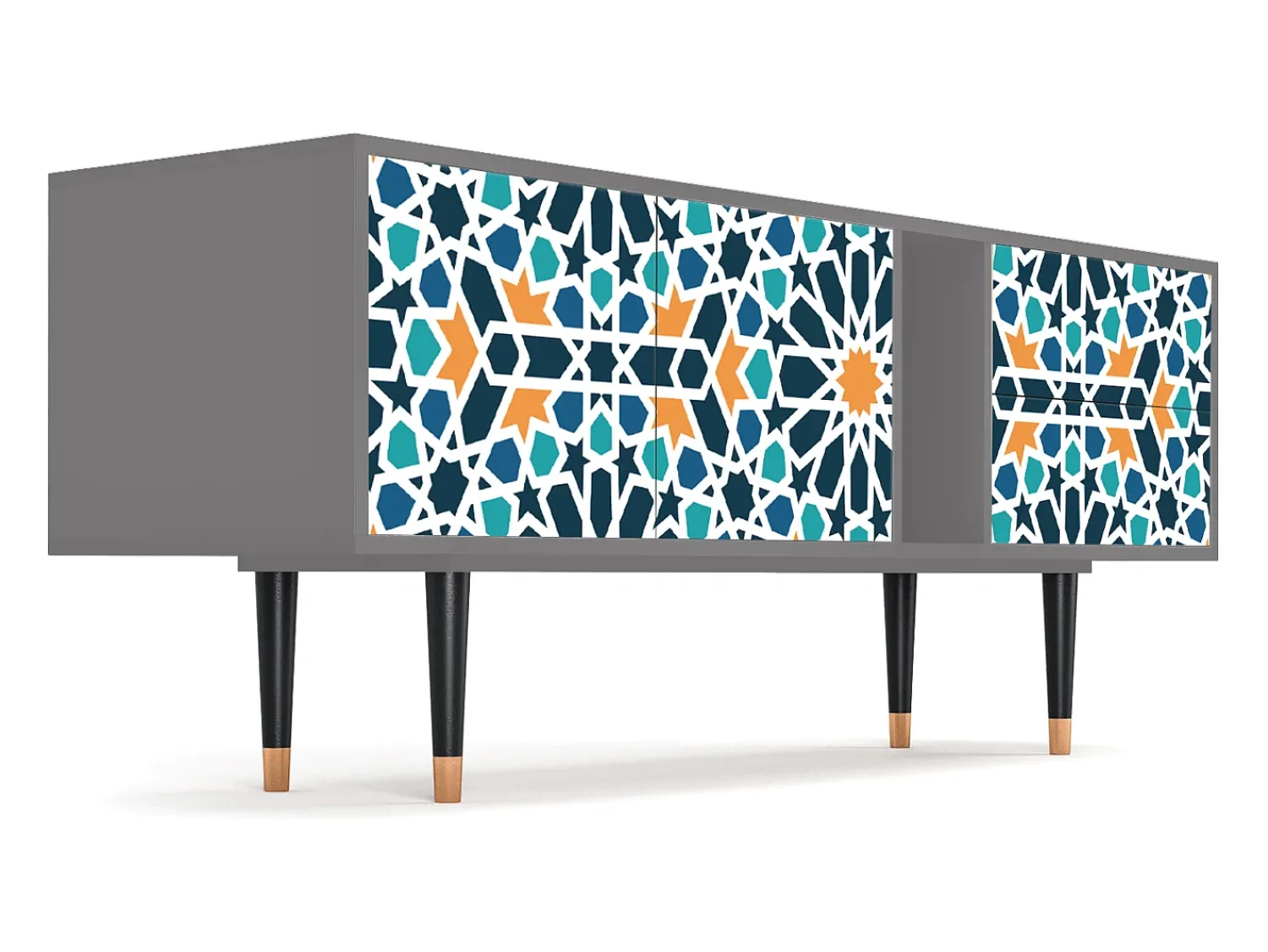 Discount Mueble de TV - 170х69х48 cm - T1 - Kaleidoscope, Cinza Cinzento