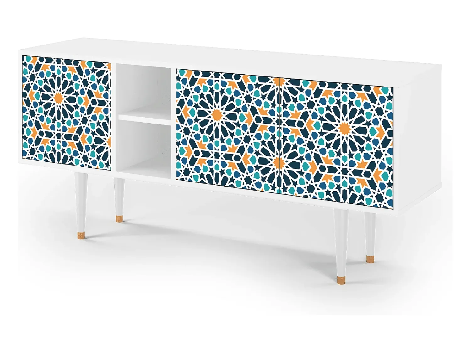 Mueble de TV - 150х69х41 cm - T5 - Kaleidoscope, Branco^ Móvel De Tv