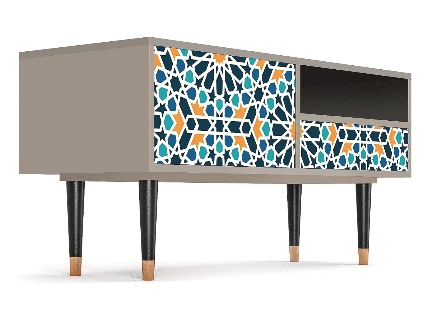 Móvel De Tv| Mueble de TV - 115х59х48 cm - T3 - Kaleidoscope, Areia Bege