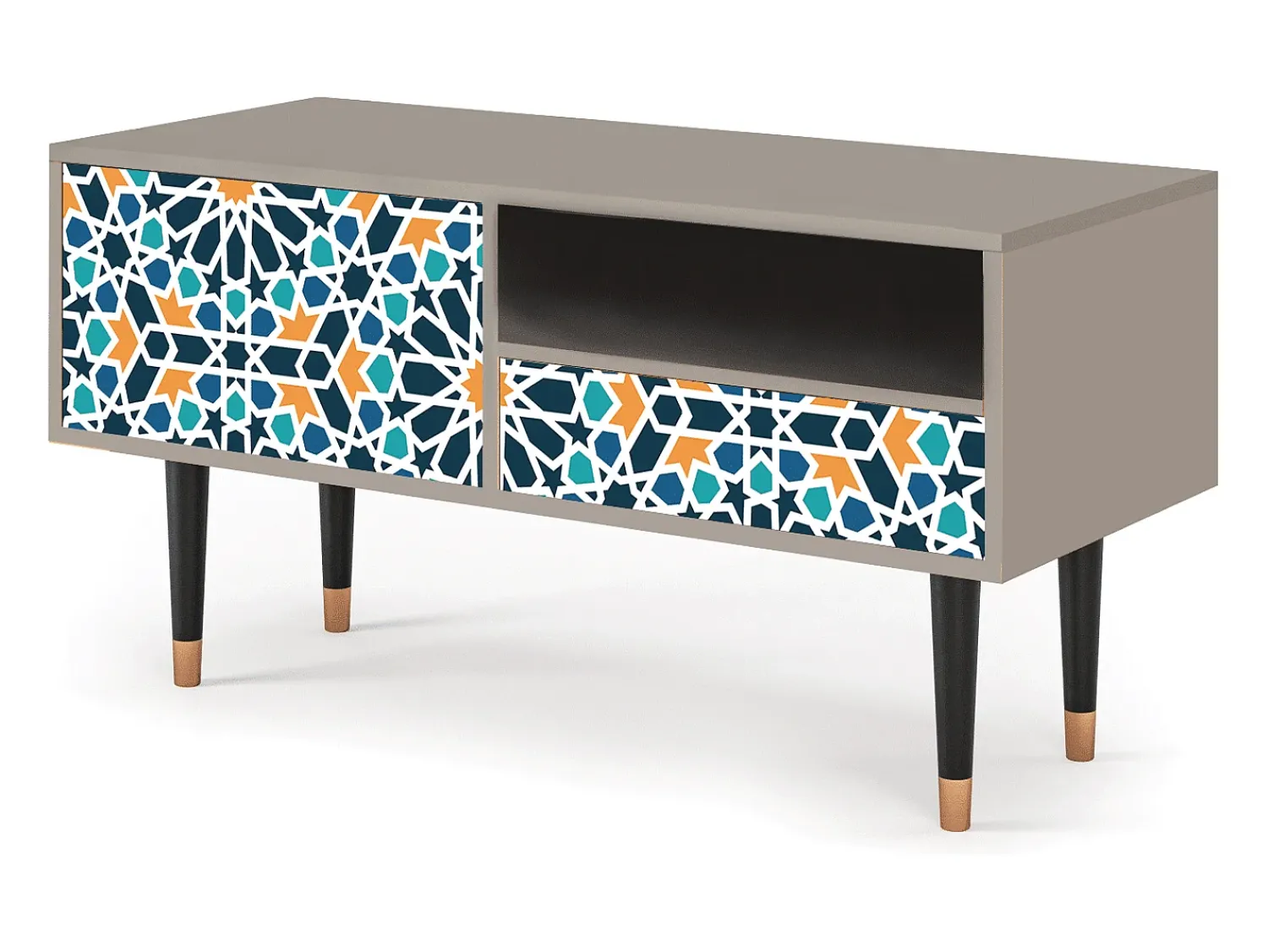 Móvel De Tv| Mueble de TV - 115х59х48 cm - T3 - Kaleidoscope, Areia Bege