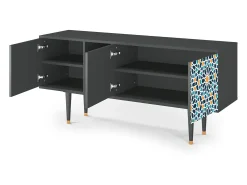Móvel De Tv| Mueble de TV - 150х69х41 cm - T5 - Kaleidoscope, Antracite Cinza antracite