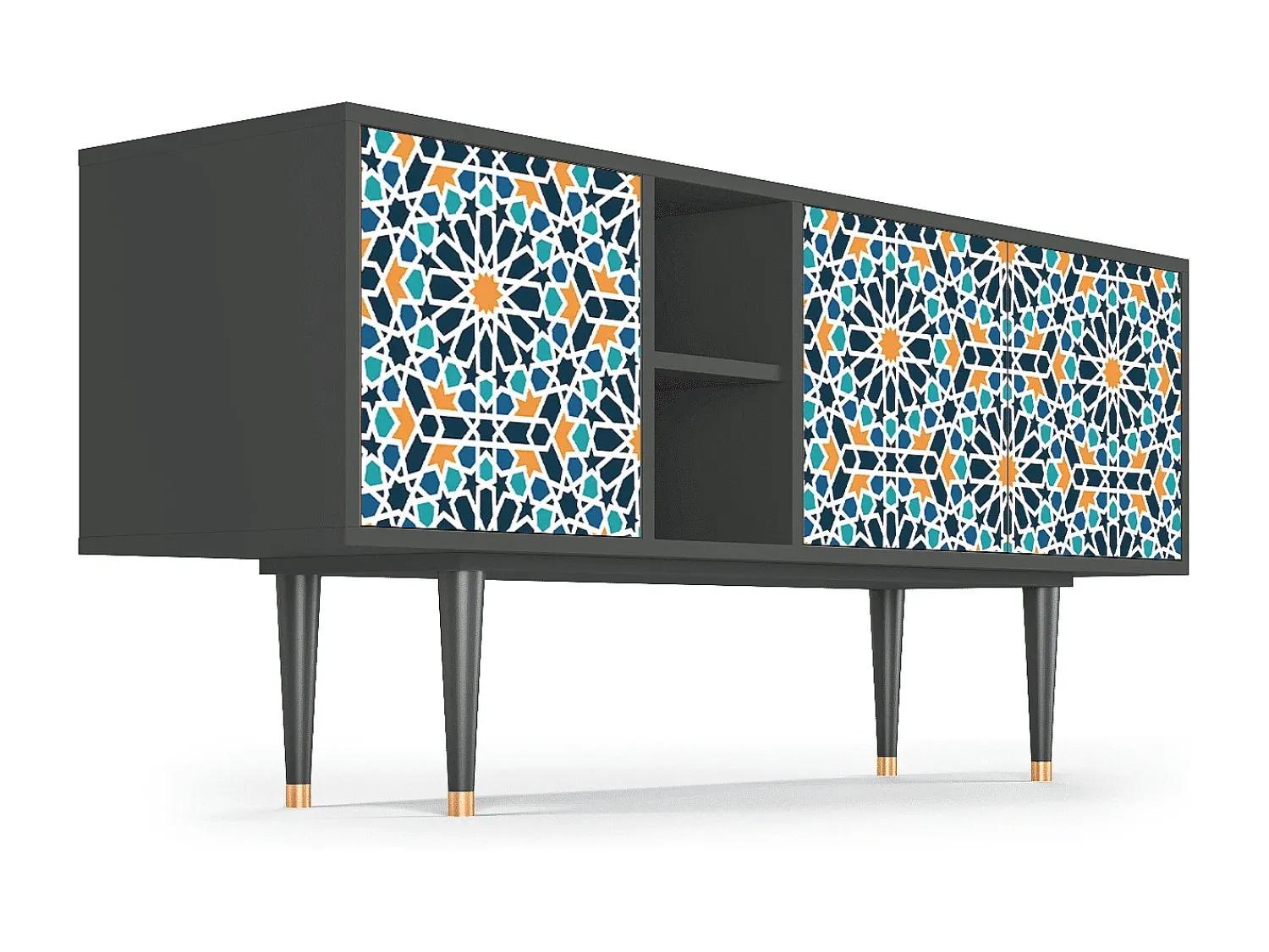 Móvel De Tv| Mueble de TV - 150х69х41 cm - T5 - Kaleidoscope, Antracite Cinza antracite