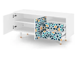 Móvel De Tv| Mueble de TV - 125х56х41 cm - T7 - Kaleidoscope, Branco Bege
