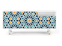 Móvel De Tv| Mueble de TV - 125х56х41 cm - T7 - Kaleidoscope, Branco Bege