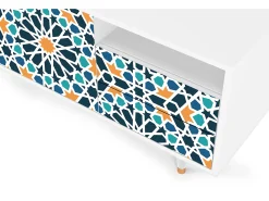 Móvel De Tv| Mueble de TV - 125х56х41 cm - T7 - Kaleidoscope, Branco Bege
