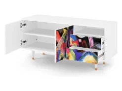 Mueble de TV - 125х56х41 cm - T7 - Kandinsky, Branco Bege