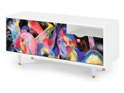 Mueble de TV - 125х56х41 cm - T7 - Kandinsky, Branco Bege