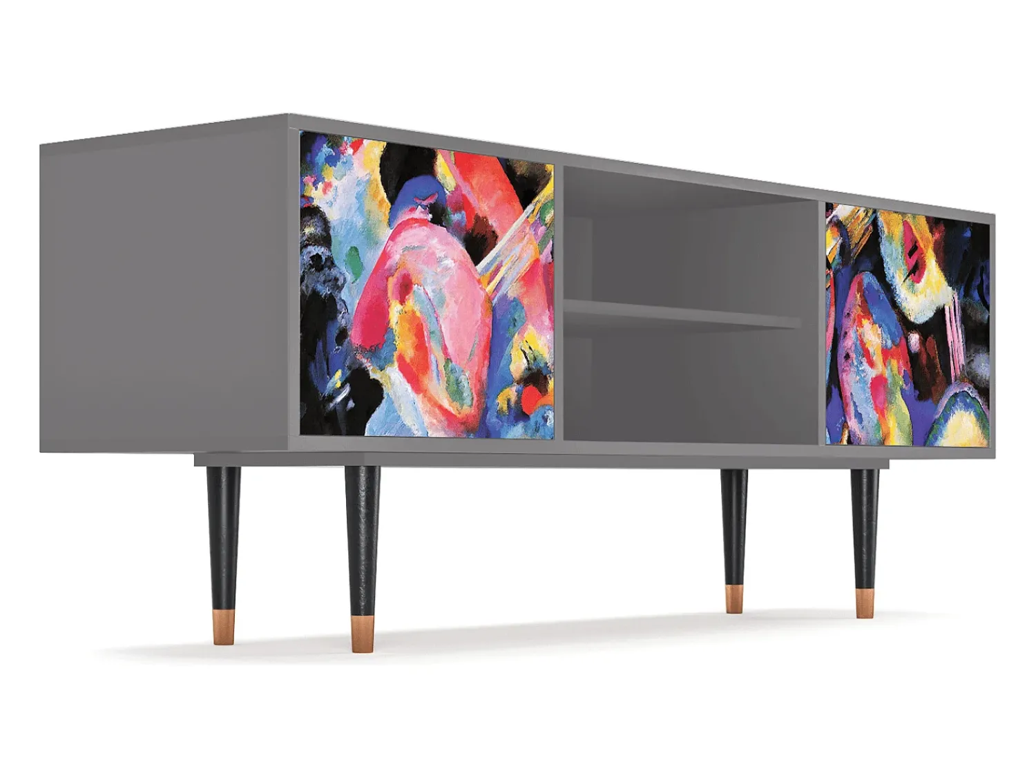 Móvel De Tv| Mueble de TV - 170х69х48 cm - T2 - Kandinsky, Cinza Cinzento