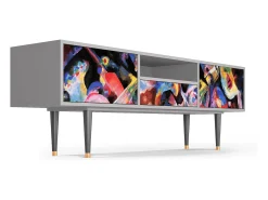 Clearance Mueble de TV - 170х59х41 cm - T6 - Kandinsky, Cinza Cinzento