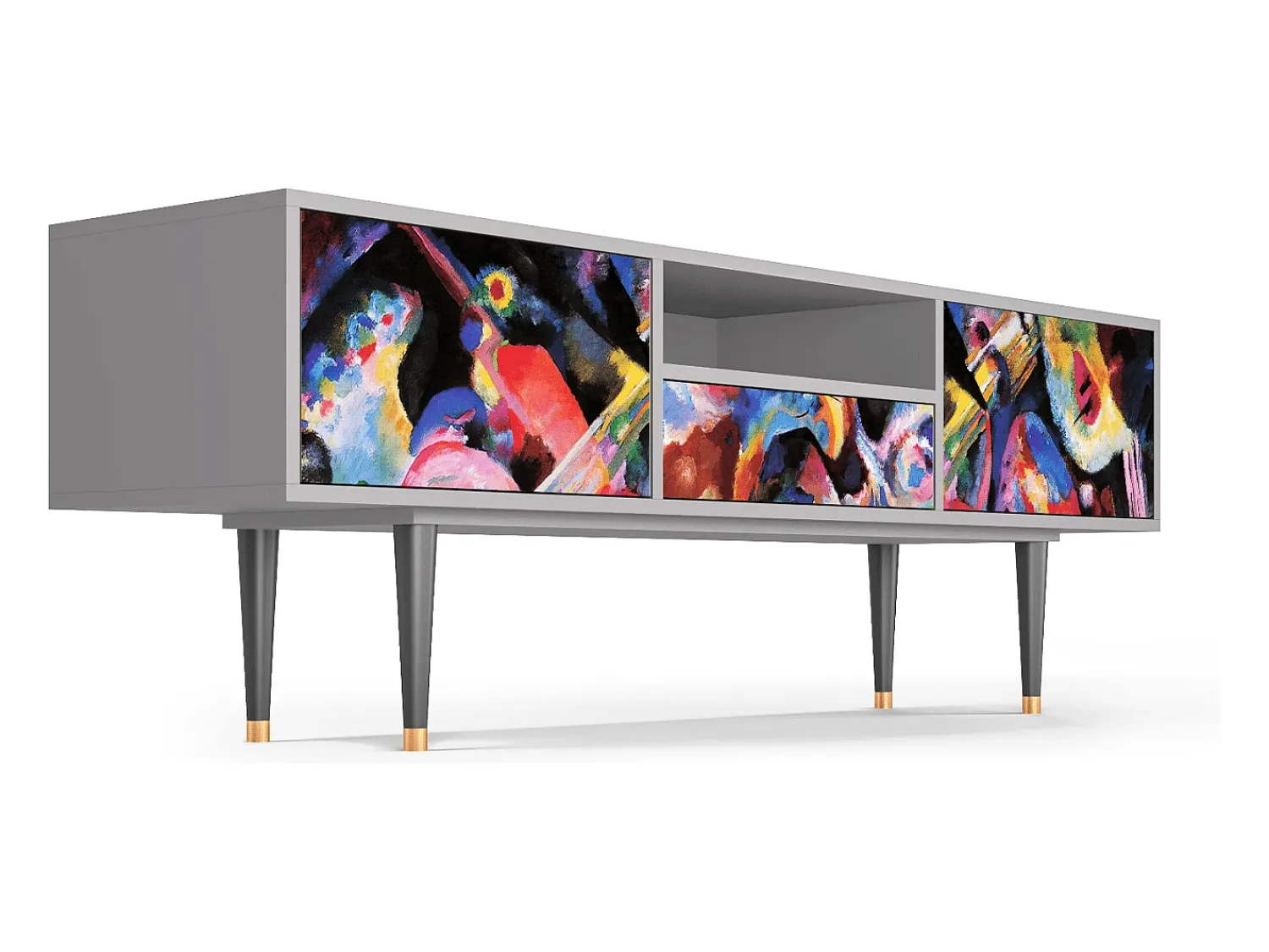 Clearance Mueble de TV - 170х59х41 cm - T6 - Kandinsky, Cinza Cinzento