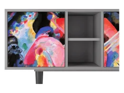 New Mueble de TV - 150х69х41 cm - T5 - Kandinsky, Cinza Cinzento