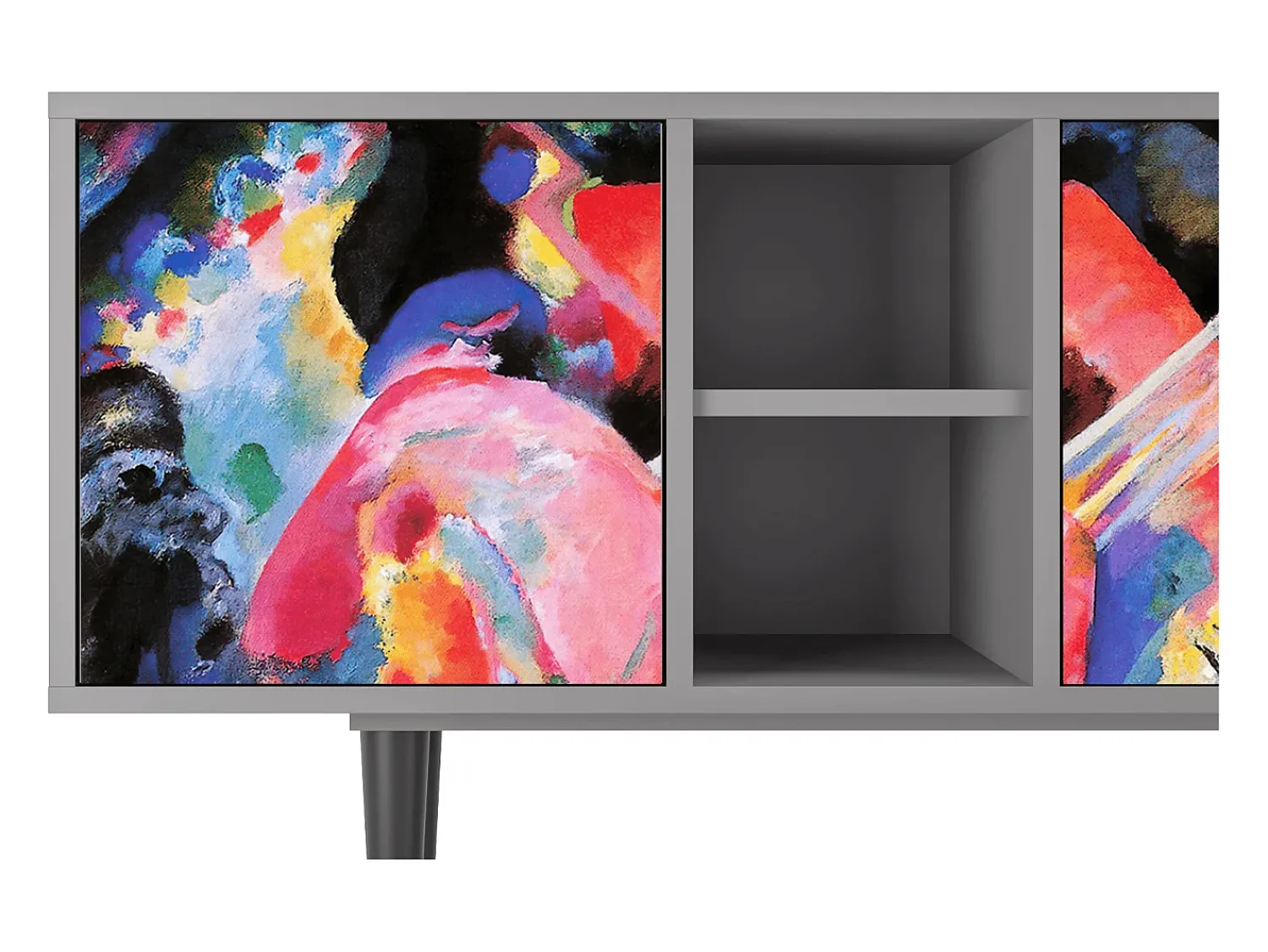 New Mueble de TV - 150х69х41 cm - T5 - Kandinsky, Cinza Cinzento