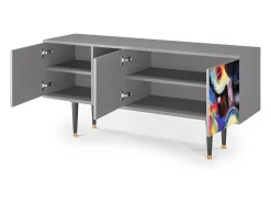 New Mueble de TV - 150х69х41 cm - T5 - Kandinsky, Cinza Cinzento