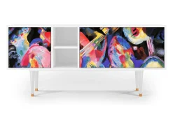 Móvel De Tv* Mueble de TV - 150х69х41 cm - T5 - Kandinsky, Branco Bege