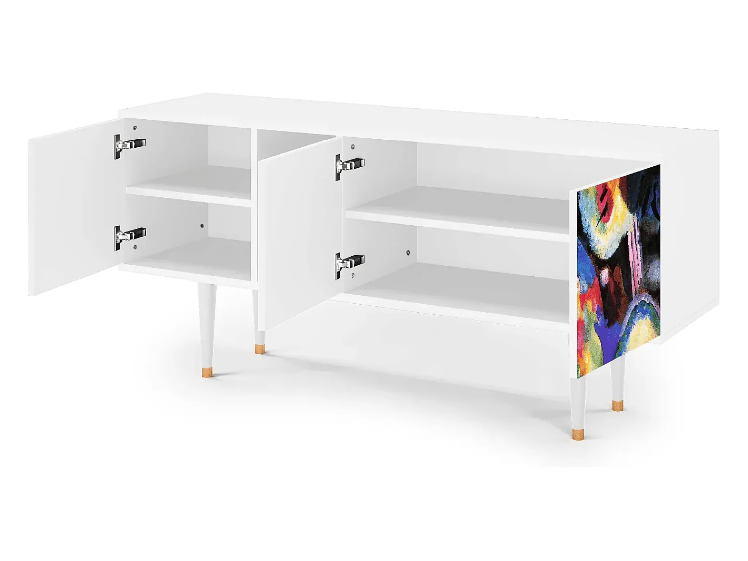 Móvel De Tv* Mueble de TV - 150х69х41 cm - T5 - Kandinsky, Branco Bege