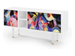 Móvel De Tv* Mueble de TV - 150х69х41 cm - T5 - Kandinsky, Branco Bege