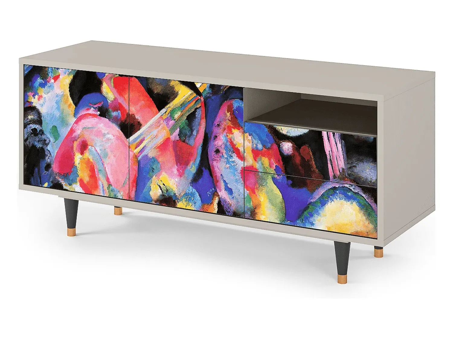 Móvel De Tv| Mueble de TV - 125х56х41 cm - T7 - Kandinsky, Areia Bege