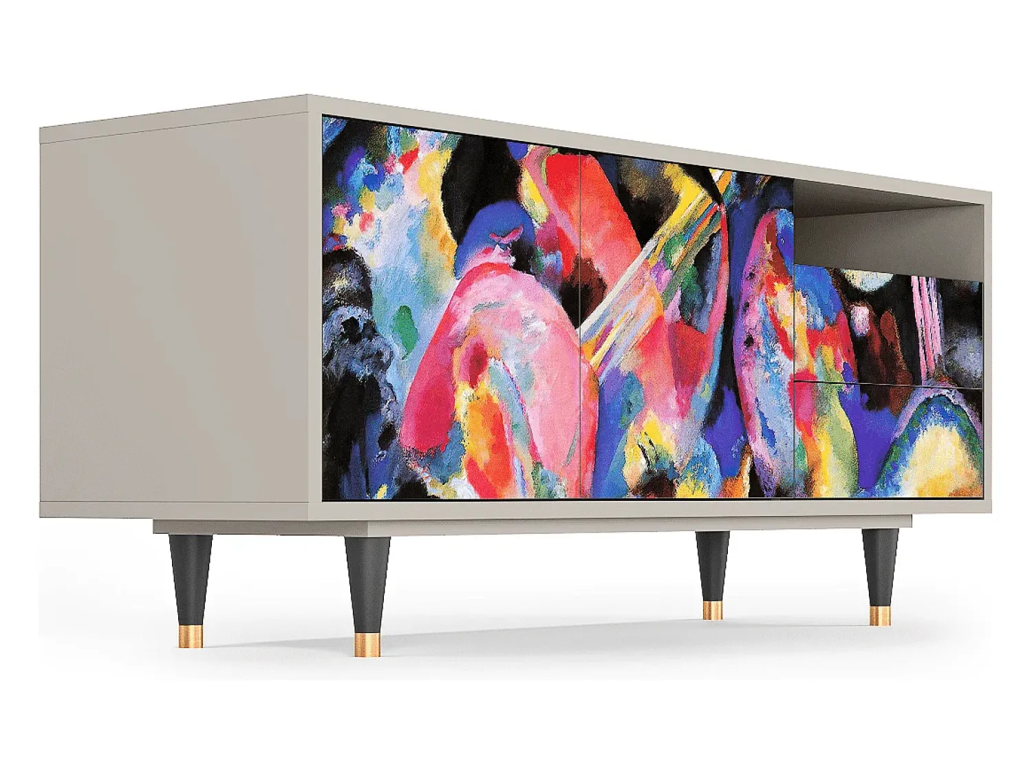 Móvel De Tv| Mueble de TV - 125х56х41 cm - T7 - Kandinsky, Areia Bege