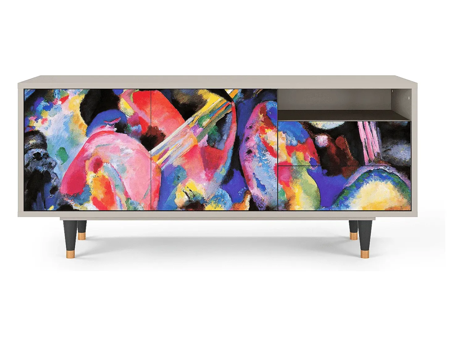 Móvel De Tv| Mueble de TV - 125х56х41 cm - T7 - Kandinsky, Areia Bege