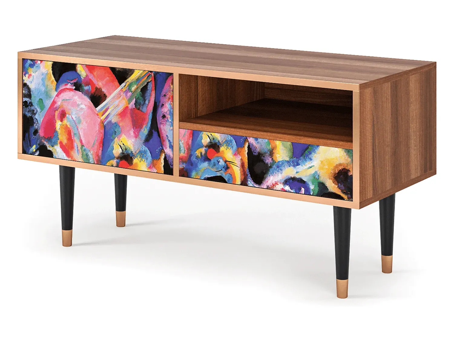 Móvel De Tv* Mueble de TV - 115х59х48 cm - T3 - Kandinsky, Nogueira Castanho