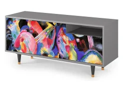 Hot Mueble de TV - 125х56х41 cm - T7 - Kandinsky, Cinza Cinzento