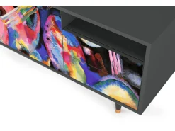 Móvel De Tv| Mueble de TV - 125х56х41 cm - T7 - Kandinsky, Antracite Cinza antracite